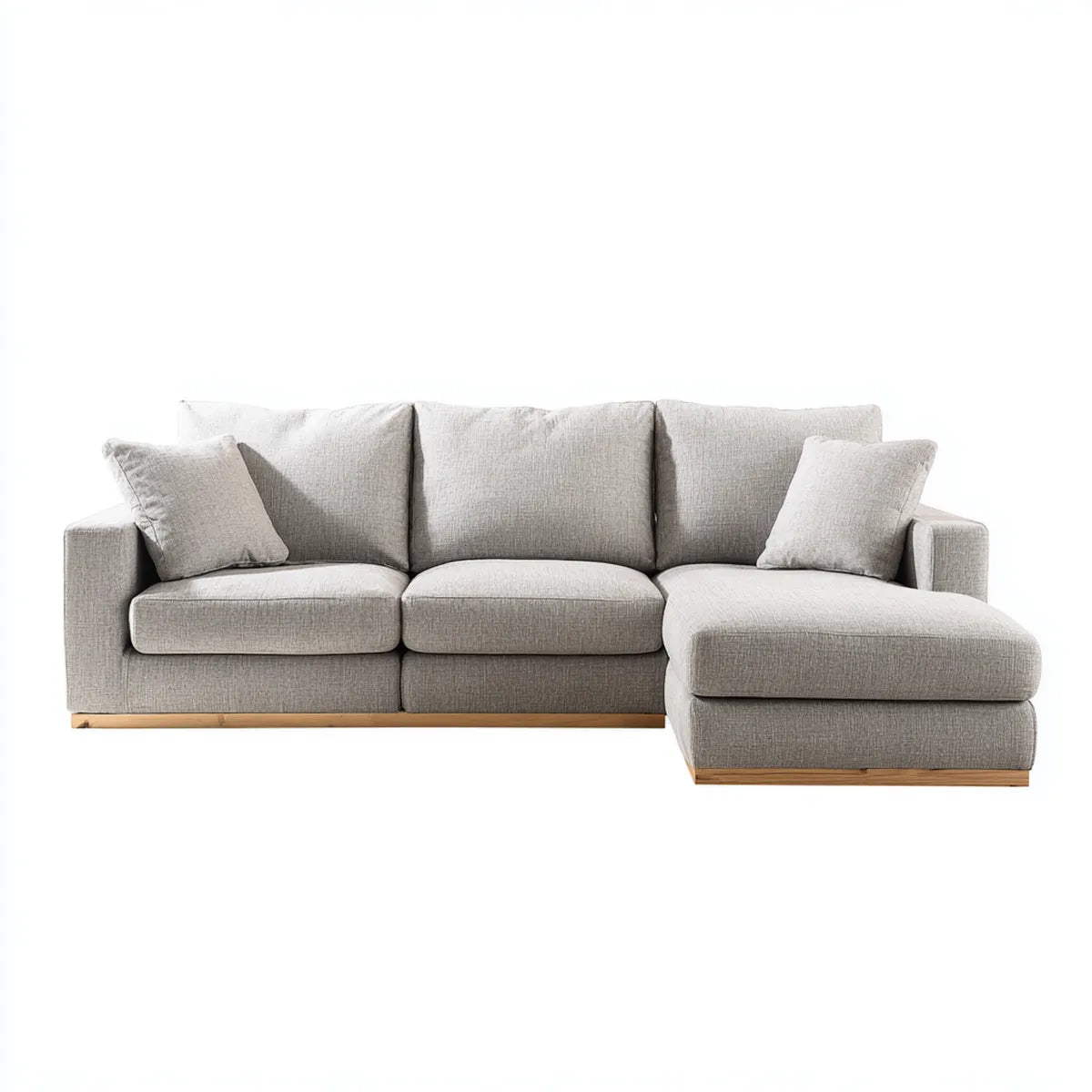 Divano angolare con chaise longue destra grigio 260 x 160 x 85 cm in poliestere a L